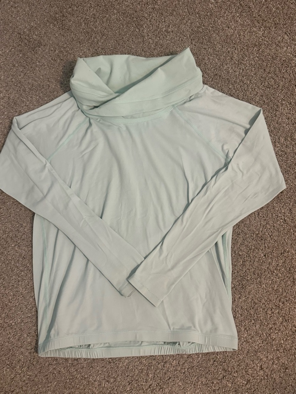 Lululemon Light Mint Long Sleeve Cowl Neck Top